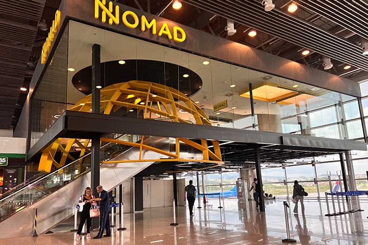 Fachada da Sala vip da Nomad no terminal 3 no aeroporto de Guarulhos