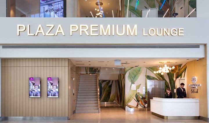 Sala VIP Plaza Premium Lounge no Terminal C no aeroporto internacional de Orlando